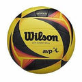 Wilson OPTX AVP Official Game Beach Volleyball – Black/Yellow, Pro Training Ball, High Visibility Outdoor Volleyball
