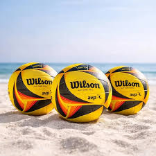 Wilson OPTX AVP Official Game Beach Volleyball – Black/Yellow, Pro Training Ball, High Visibility Outdoor Volleyball