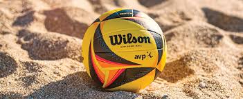 Wilson OPTX AVP Official Game Beach Volleyball – Black/Yellow, Pro Training Ball, High Visibility Outdoor Volleyball