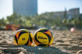 Wilson OPTX AVP Official Game Beach Volleyball – Black/Yellow, Pro Training Ball, High Visibility Outdoor Volleyball